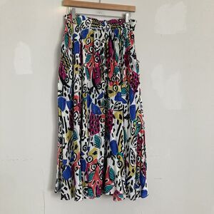 Vintage Carol Little Maxi Skirt 8 Colorful Graphic Print 90’s Rayon